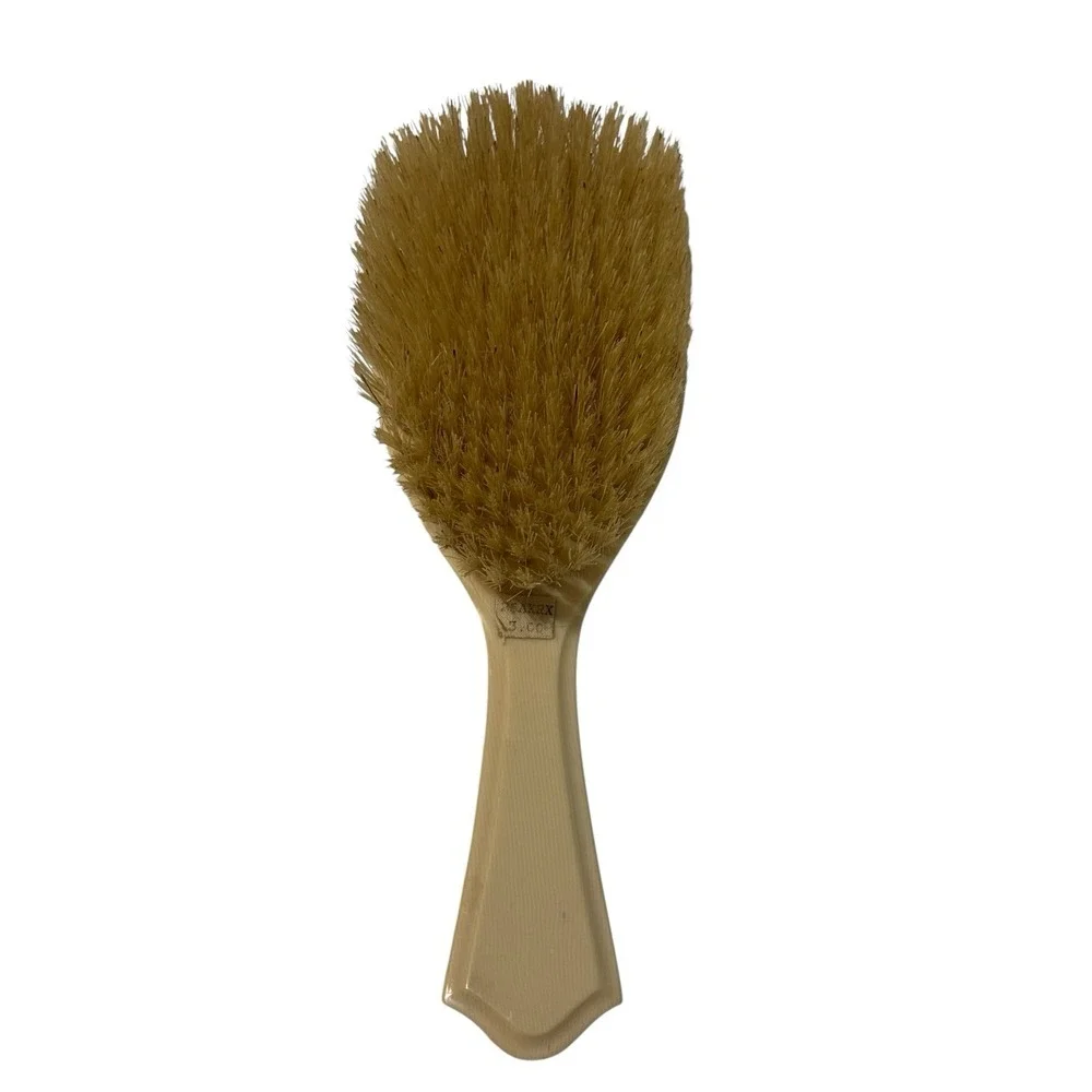 Vintage Beveled Vanity Mirror Hair Brush Set Ivory Art Deco Style